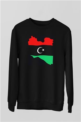 Libya Siyah Unisex Sweatshirt