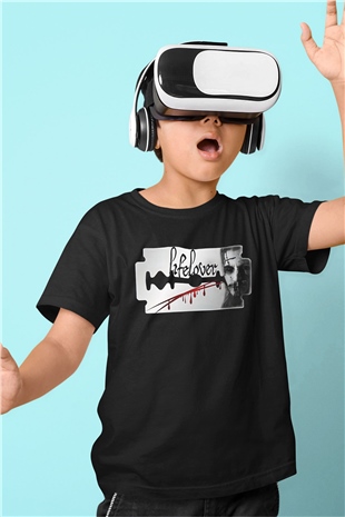 Lifelover Baskılı Unisex Siyah Çocuk Tişört - Tshirt
