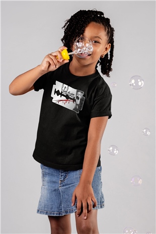 Lifelover Baskılı Unisex Siyah Çocuk Tişört - Tshirt