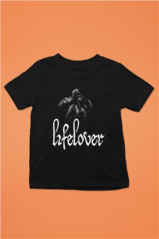 Lifelover Baskılı Unisex Siyah Çocuk Tişört - Tshirt