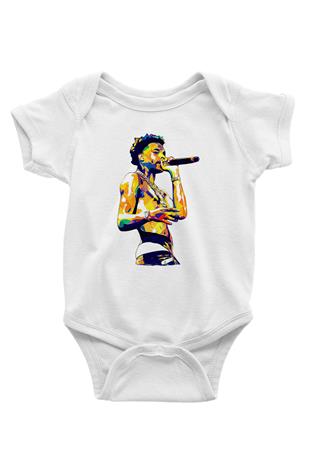 Lil Baby Baskılı Beyaz Unisex Bebek Body - Zıbın