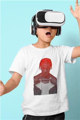 Lil Baby Baskılı Beyaz Unisex Beyaz Çocuk Tişört - Tshirt