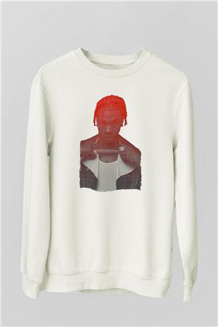 Lil Baby Baskılı Beyaz Unisex Sweatshirt