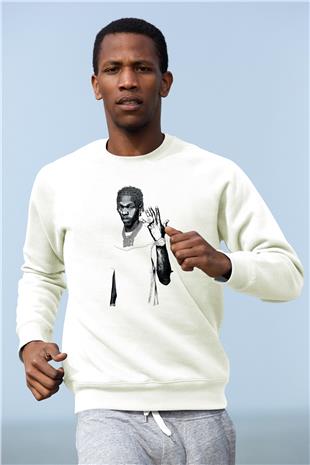 Lil Baby Baskılı Beyaz Unisex Sweatshirt