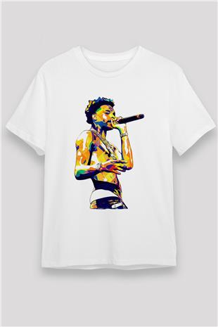 Lil Baby Baskılı Unisex Beyaz Tişört - Tshirt