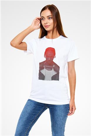 Lil Baby Baskılı Unisex Beyaz Tişört - Tshirt