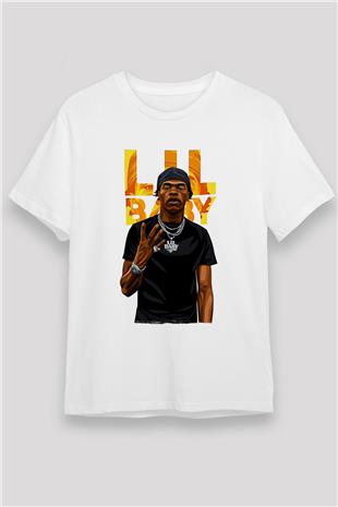 Lil Baby Baskılı Unisex Beyaz Tişört - Tshirt