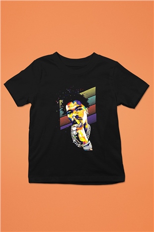 Lil Baby Baskılı Unisex Siyah Çocuk Tişört - Tshirt