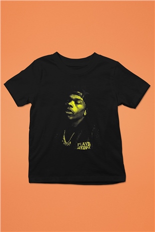 Lil Baby Baskılı Unisex Siyah Çocuk Tişört - Tshirt