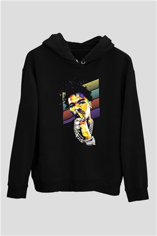 Lil Baby Baskılı Unisex Siyah Hoodie