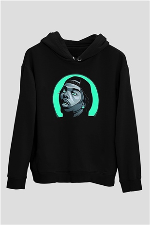 Lil Baby Baskılı Unisex Siyah Hoodie