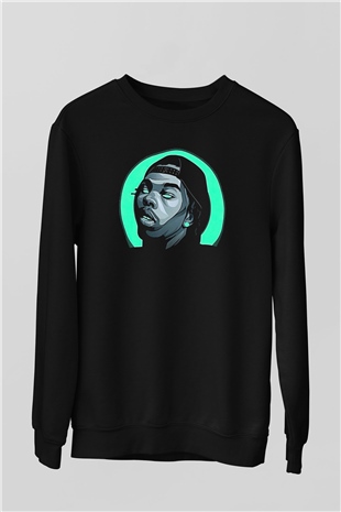 Lil Baby Baskılı Unisex Siyah Sweatshirt