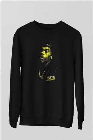 Lil Baby Baskılı Unisex Siyah Sweatshirt