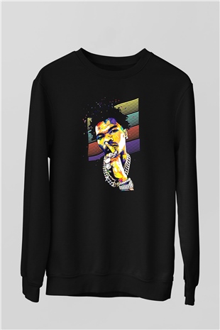 Lil Baby Baskılı Unisex Siyah Sweatshirt