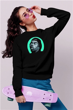 Lil Baby Baskılı Unisex Siyah Sweatshirt
