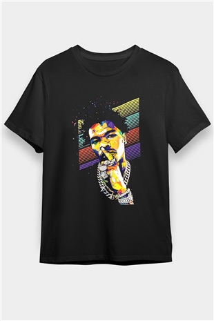 Lil Baby Baskılı Unisex Siyah Tişört - Tshirt