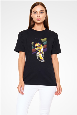 Lil Baby Baskılı Unisex Siyah Tişört - Tshirt