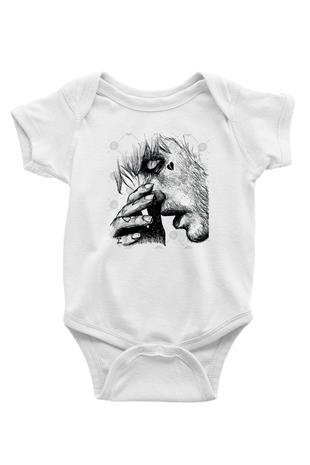 Lil Peep Baskılı Beyaz Unisex Bebek Body - Zıbın