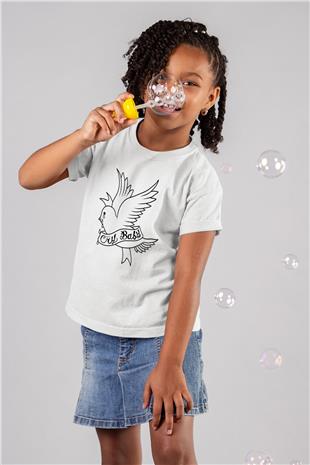 Lil Peep Baskılı Beyaz Unisex Beyaz Çocuk Tişört - Tshirt