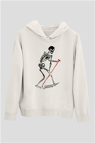 Lil Peep Baskılı Beyaz Unisex Kapüşonlu Sweatshirt