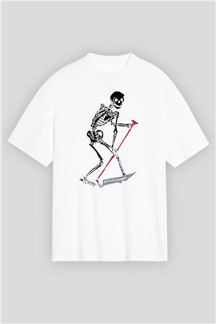 Lil Peep Baskılı Beyaz Unisex Oversize Tişört - Tshirt