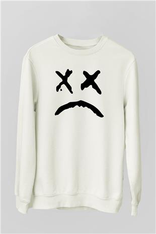 Lil Peep Baskılı Beyaz Unisex Sweatshirt