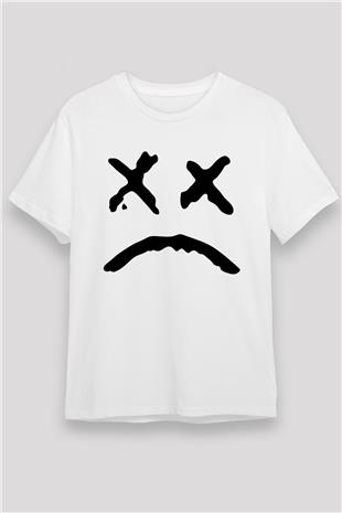 Lil Peep Baskılı Unisex Beyaz Tişört - Tshirt