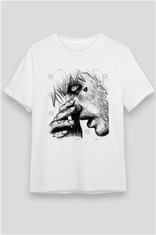 Lil Peep Baskılı Unisex Beyaz Tişört - Tshirt