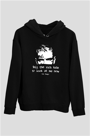Lil Peep Baskılı Unisex Siyah Hoodie