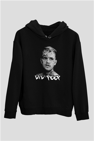 Lil Peep Baskılı Unisex Siyah Hoodie