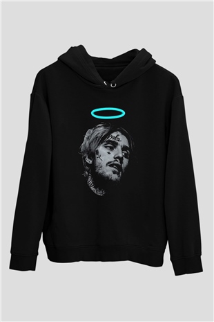 Lil Peep Baskılı Unisex Siyah Hoodie