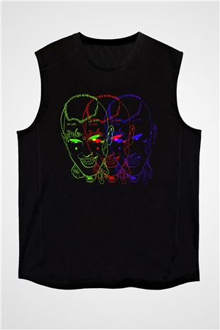 Lil Peep Baskılı Unisex Siyah Kolsuz Tişört - Tshirt