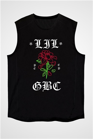 Lil Peep Baskılı Unisex Siyah Kolsuz Tişört - Tshirt
