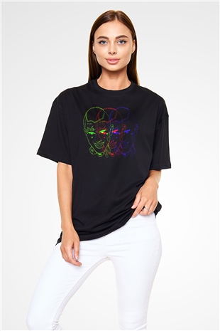 Lil Peep Baskılı Unisex Siyah Oversize Tişört - Tshirt