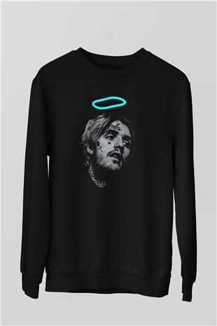 Lil Peep Baskılı Unisex Siyah Sweatshirt