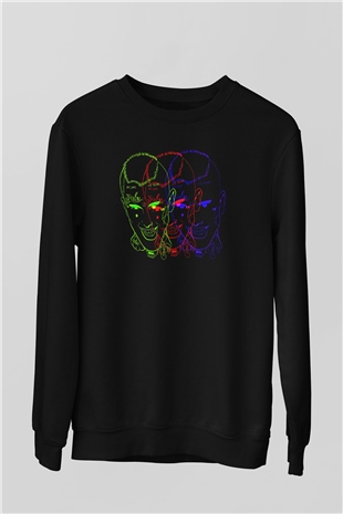 Lil Peep Baskılı Unisex Siyah Sweatshirt