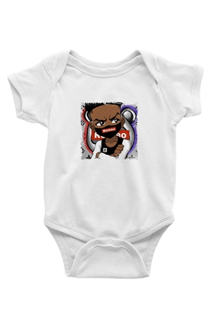 Lil Romeo Baskılı Unisex Beyaz Bebek Body - Zıbın