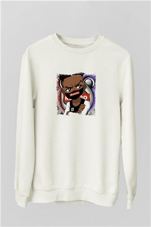Lil Romeo Baskılı Unisex Beyaz Sweatshirt