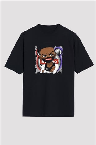 Lil Romeo Baskılı Unisex Oversize Siyah Tişört