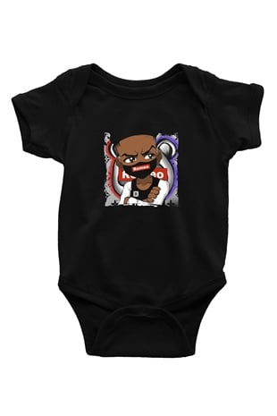 Lil Romeo Baskılı Unisex Siyah Bebek Body - Zıbın