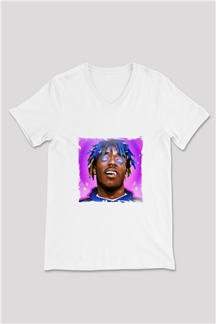 Lil Uzi Vert Baskılı Beyaz V Yaka Unisex Tişört