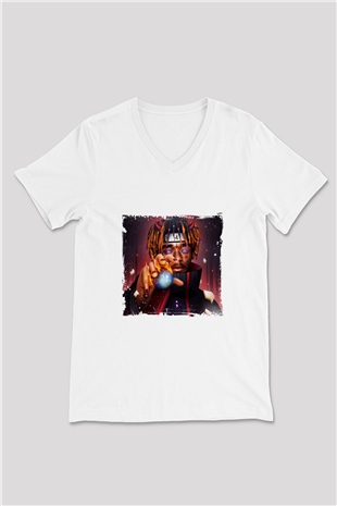 Lil Uzi Vert Baskılı Beyaz V Yaka Unisex Tişört