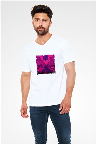 Lil Uzi Vert Baskılı Beyaz V Yaka Unisex Tişört