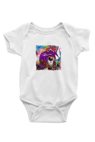 Lil Uzi Vert Baskılı Unisex Beyaz Bebek Body - Zıbın