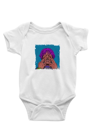 Lil Uzi Vert Baskılı Unisex Beyaz Bebek Body - Zıbın
