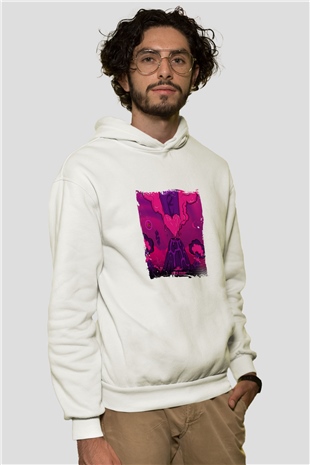 Lil Uzi Vert Baskılı Unisex Beyaz Kapüşonlu Sweatshirt