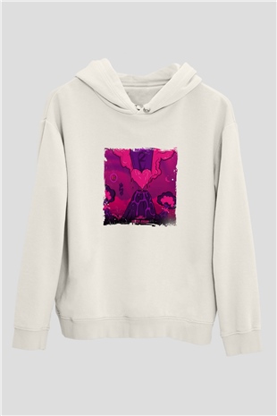 Lil Uzi Vert Baskılı Unisex Beyaz Kapüşonlu Sweatshirt