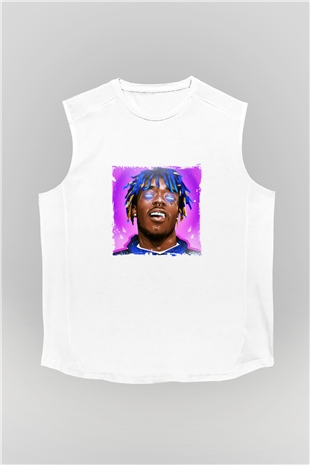 Lil Uzi Vert Baskılı Unisex Beyaz Kolsuz Tişört