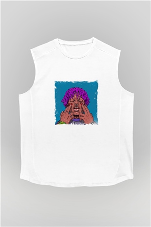 Lil Uzi Vert Baskılı Unisex Beyaz Kolsuz Tişört