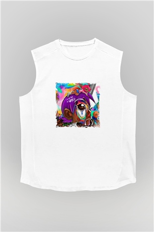 Lil Uzi Vert Baskılı Unisex Beyaz Kolsuz Tişört